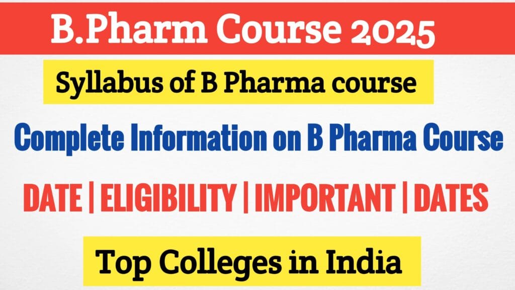 B.Pharm Course